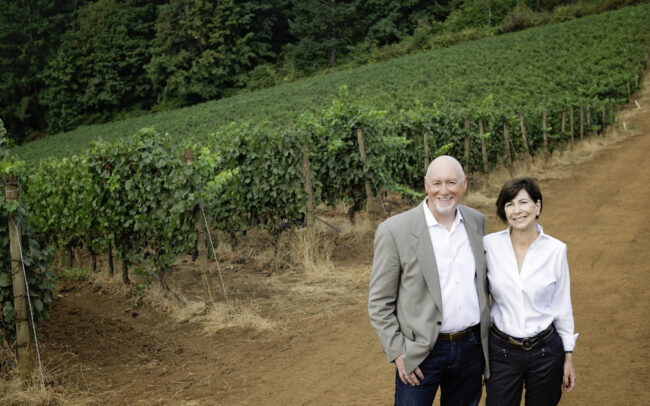 Bill Sweat and Donna Morris, founders of Winderlea Vineyard and Winery